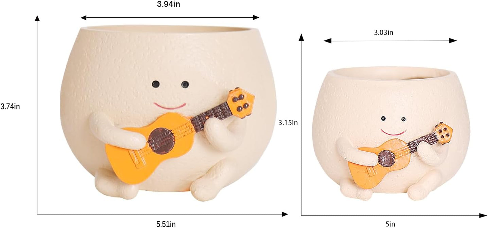 Doniczki z uśmiechniętą buźką Śliczne żywiczne głowy Naszyjnik z pereł Doniczka Unikalna gitara Wewnątrz Na zewnątrz Soczyste doniczki Pomysł na prezent dla mamy