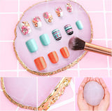 Paleta do zdobienia paznokci Harz, paleta Maniküre Gemalt, paleta Goldener Rand Nagelleck, paleta do makijażu paznokci wyświetlacz Fach Nagel DIY Zubehör (Weiß)
