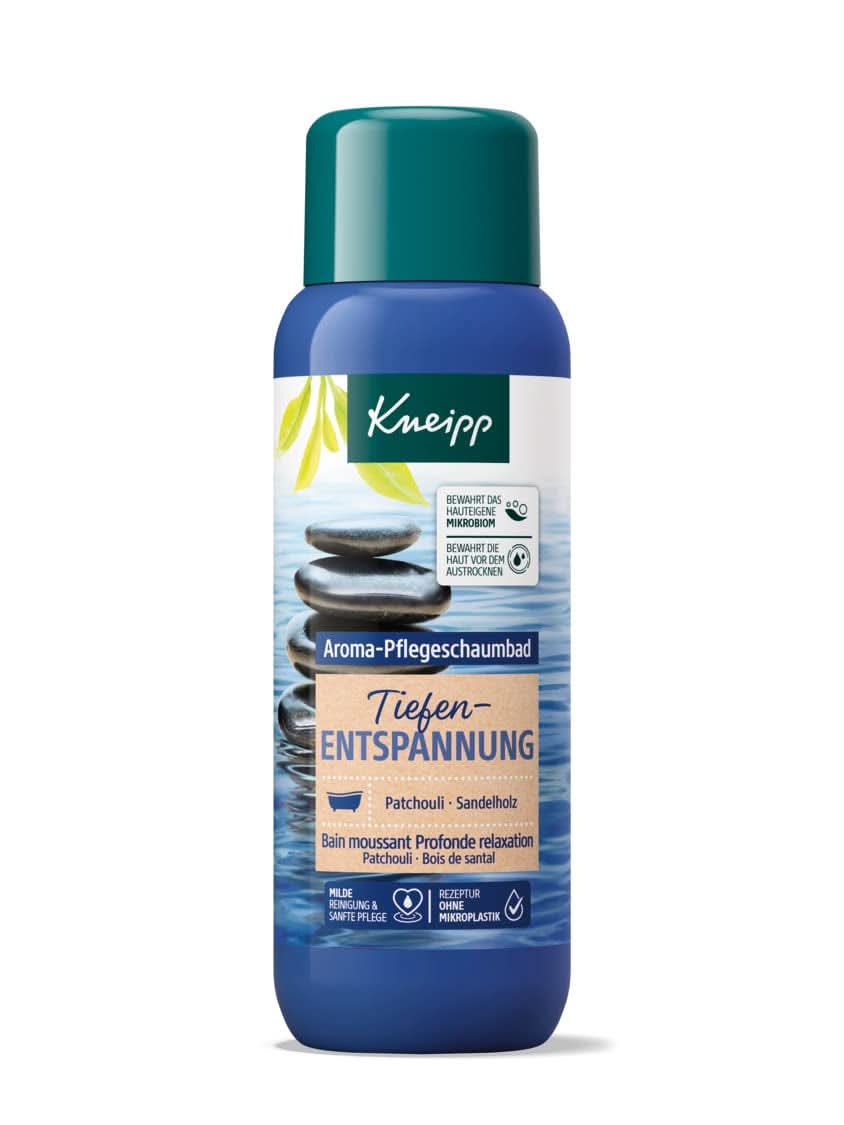 Kneipp Aroma, dodatek do kąpieli z ekstraktem z arniki i naturalnymi olejkami eterycznymi z gatunków Cabreuva, Rozmarynu i Pinus, 400 ml Naty Shop Olejek Paczuli