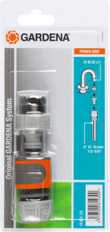 Zestaw złączy Gardena: złączka do węża z przedłużeniem 13 mm (1/2 cala) i 15 mm (5/8 cala), nawet przy wysokim ciśnieniu wody, łatwy montaż (18283-20)