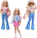 Zestaw Barbie Dream Besties Festival z lalką Barbie Malibu z długimi blond włosami do stylizacji oraz ponad 10 zdejmowanymi ubraniami i akcesoriami, JGH87