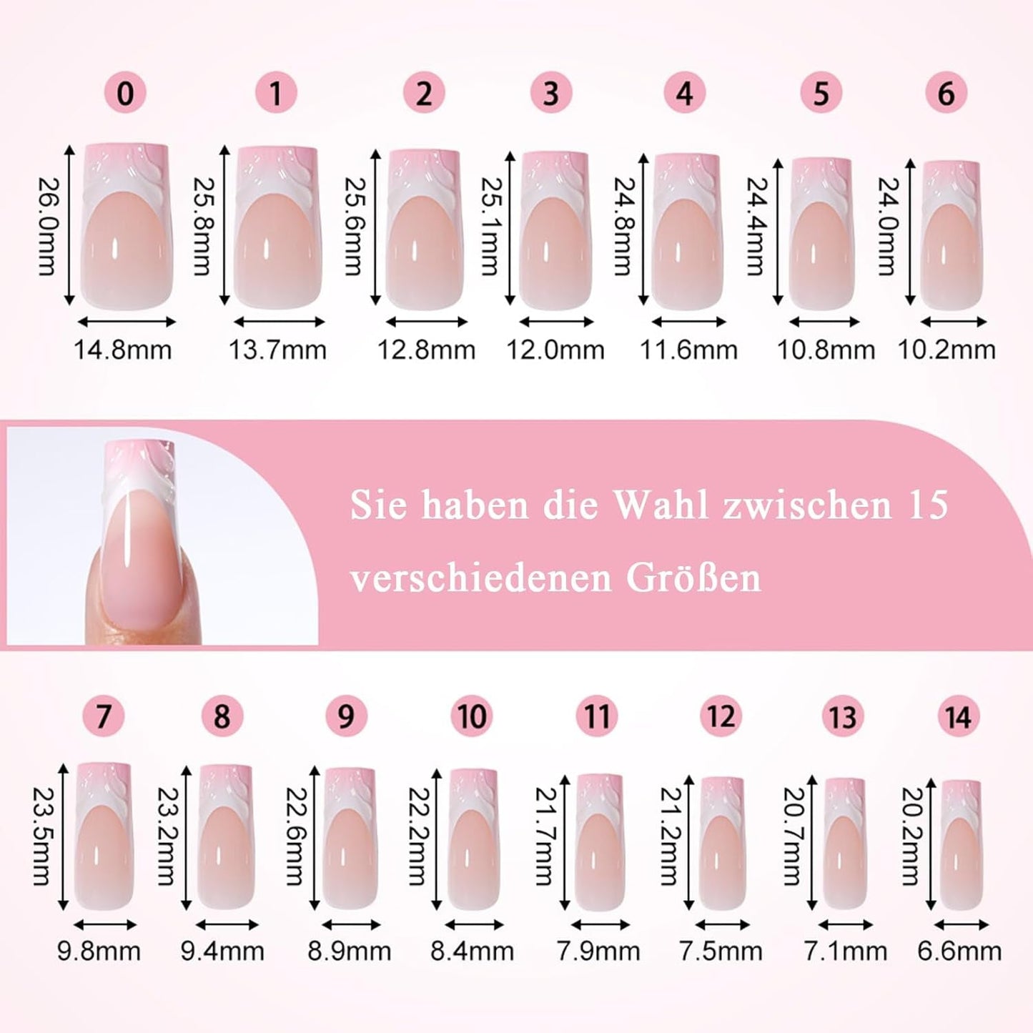 30 sztuk francuskie sztuczne paznokcie-klej na sztuczne paznokcie-miękkie paznokcie żelowe dla kobiet-akrylowe paznokcie samoprzylepne kwadratowy manicure (francuski różowy)