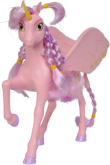 Simba 109480092 - Mia i ja Jednorożec Kyara, z ruchomymi skrzydełkami, spinkami do włosów i szczoteczką do stylizacji, 20 cm, 3+, różowy