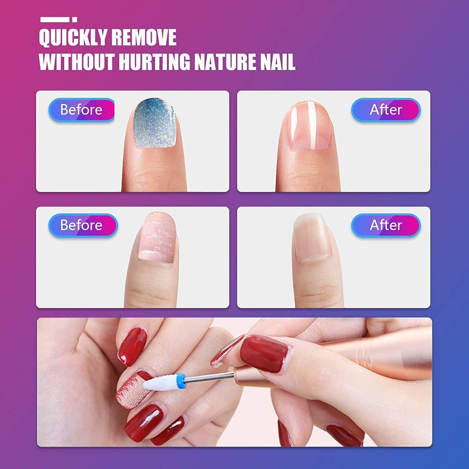 Bity Depvko 30 Stück Nagelfräser Aufsätze, 3/32'' Keramik Bohrer Für Nägel Acryl Diamant-Nagelhaut-Efile-Hartmetall-Retferner Für Zuhause Salon Gel, Maniküre Pediküre-Werkzeuge (Inklusive 3 Etueln)