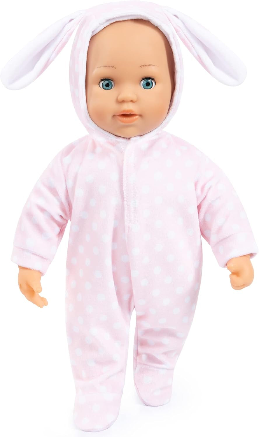 Bayer Design 93822AA Babypuppe Anna, sricht 24 Babylaute, weicher Körper, Schlafaugen, Schnuller, Flasche, 38 cm, różowy, mały