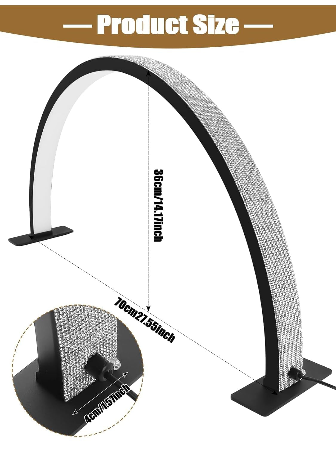 Kalolary Lampadaire, Lash Lumière Pour Extensions De Cils Regglable À 360°, 3000K-6000K Lampa Demi-Lune, Lamp De Beauté (lampa półksiężycowa)