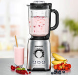 ROMMELSBACHER Mikser stojący MX 1250-22 000 U/Min, Stufenlose Drehzahlregulierung, Funktionsstasten (Smoothie, Clean/Pulse, kruszenie lodu), Glaskrug, Edelstahlgehäuse, Spezialmesser, 1200 Watt Kitchen Naty Shop