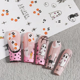 JMEOWIO Nagelsticker Halloween Süßer Geist 9 Blatt Nail Art Naklejka Selbstklebend Nagelaufkleber Dekoration Nageldesign Zubehör