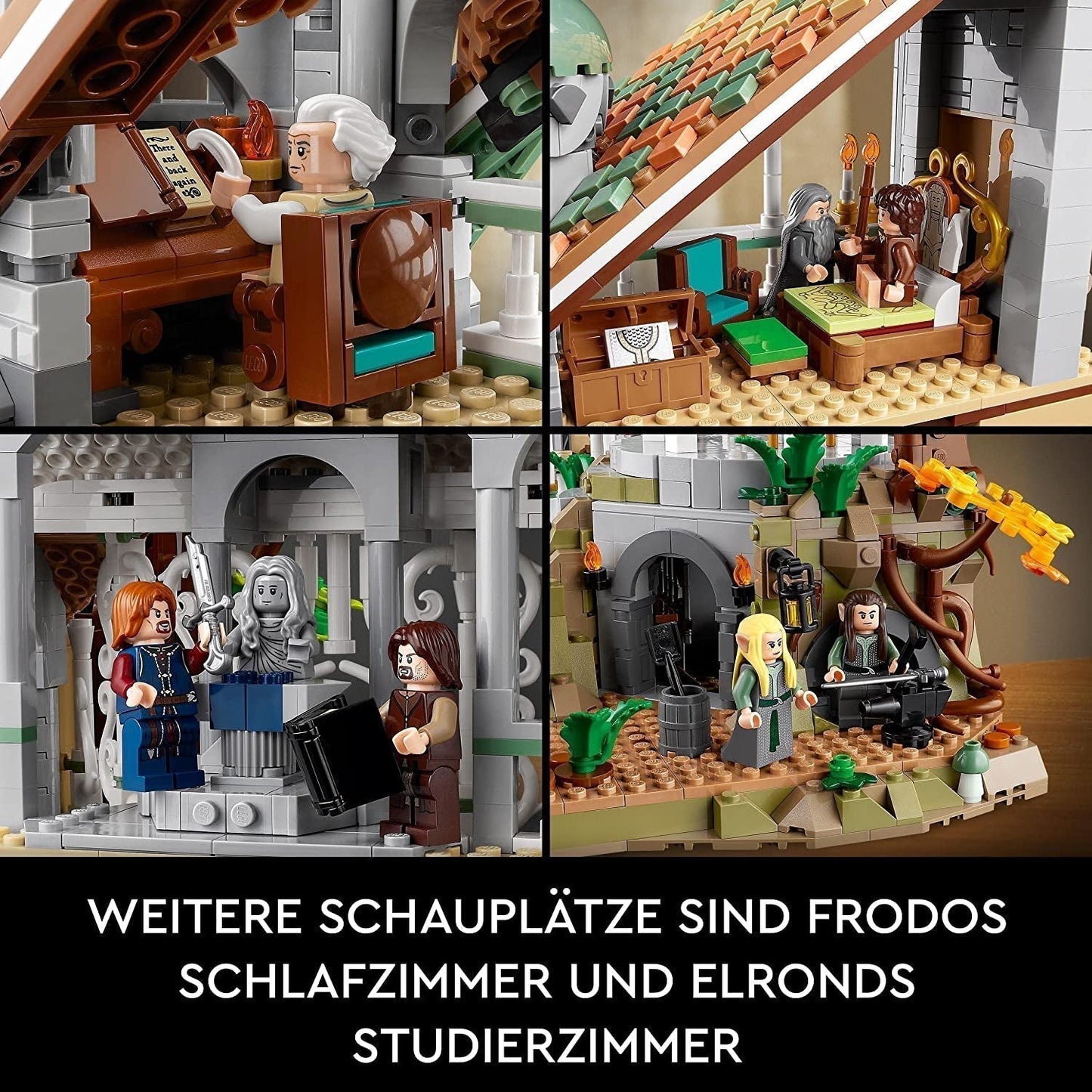LEGO Icons Władca Pierścieni: Rivendell — kolekcja dla dorosłych i zestaw ekspozycyjny zawierający 15 unikalnych minifigurek, w tym Gandalfa, Legolasa, Aragorna i Froda, wyłącznie na Amazon — 10316 Zestawy do budowania Besuche den LEGO-Store