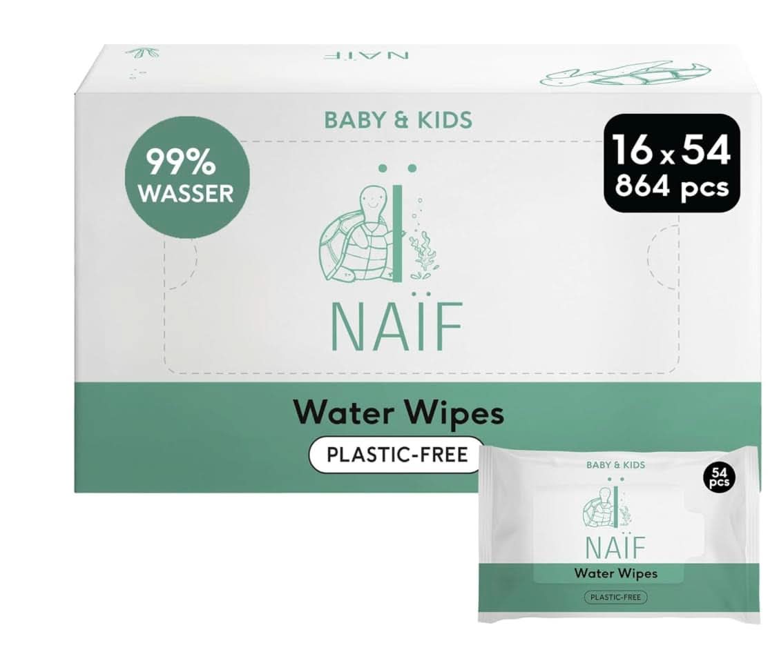 Naïf Plastikfreie Feuchttücher 432 Stück (8Er X 54 Feuchttuch) - Pflege Für Babypo, Körper Und Gesicht - 99% Aus Wasser - 0% Parfüm Und Alkohol - Nachhaltige Feuchttücherbox Eukalyptus Sensitiv Naty Shop 54 Stück (16Er Pack) Woda