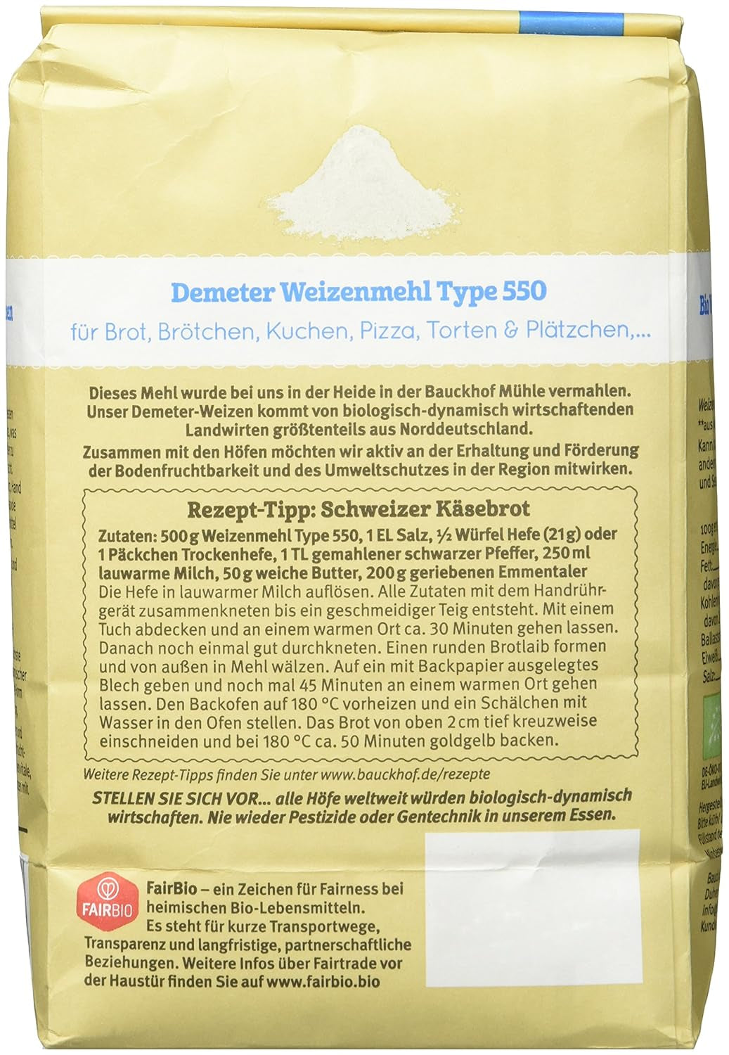 Mąka pszenna Hof typ 550 Demeter, 1 kg
