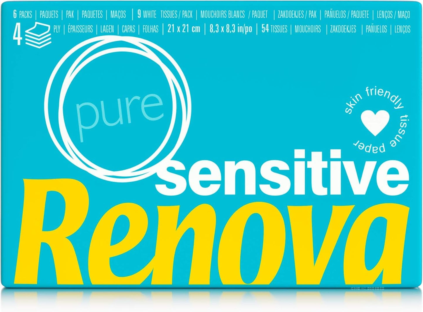 Renova Chusteczki Sensitive Pure - 6 opakowań białych serwetek