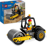 LEGO City walec budowlany dla 5-letnich dzieci walec parowy z minifigurką pracownika budowlanego pomysłowa zabawa dla chłopców i dziewcząt mały zabawny prezent 60401 zestawy do budowania Beuche den LEGO-Store Single