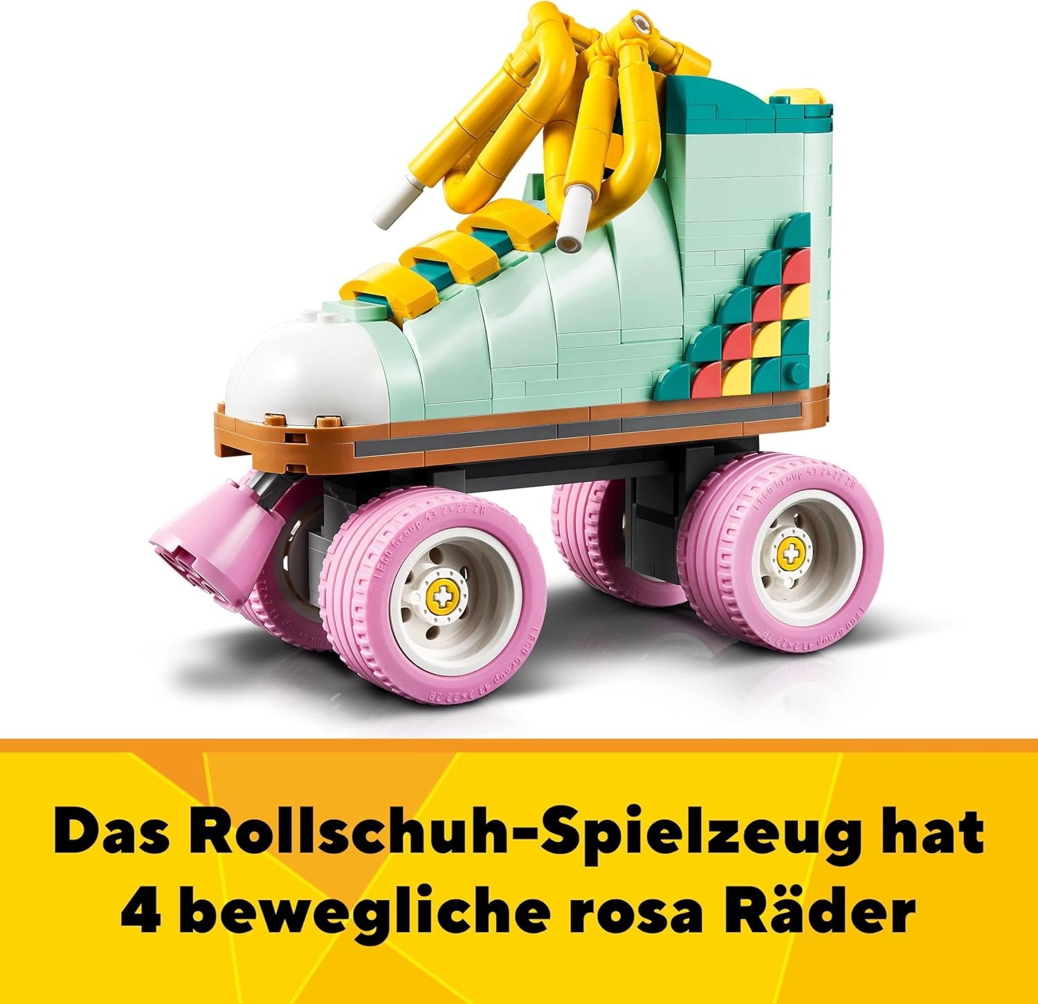 LEGO Creator Zabawka na rolkach 3 w 1 dla dziewcząt i chłopców z mini deskorolką i boomboxem, dekoracja sypialni w stylu retro, prezent urodzinowy dla 8-latka 31148 Zestawy do budowania Besuche w sklepie LEGO