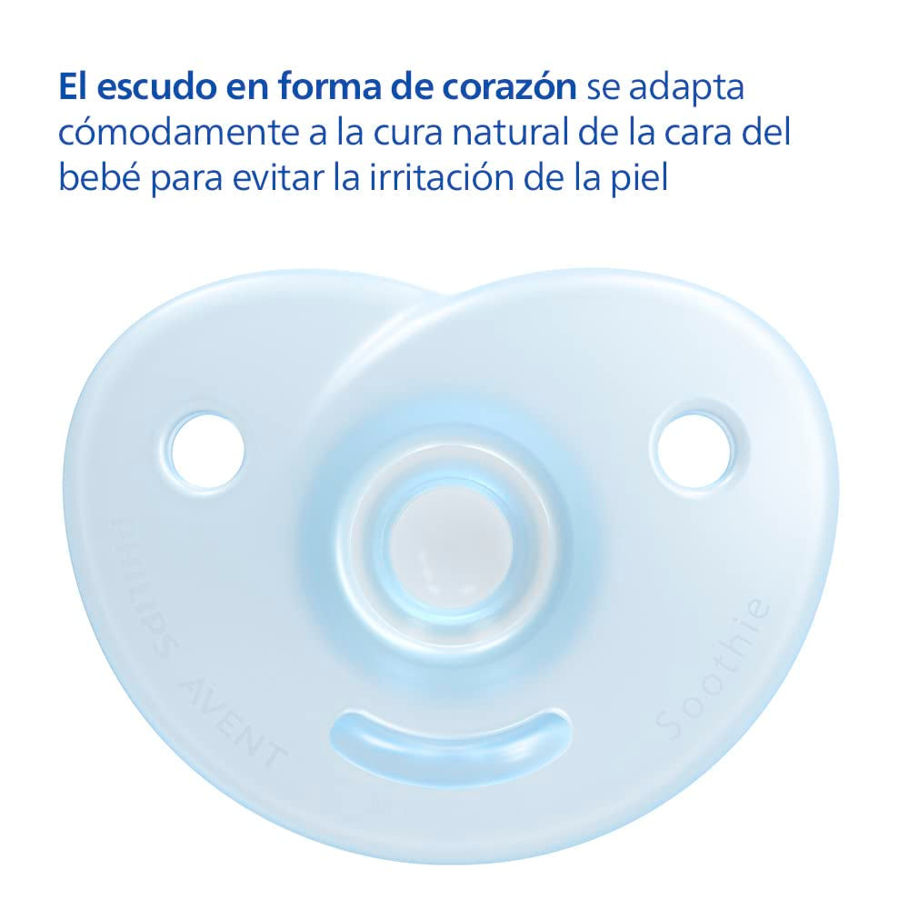 Philips AVENT Soothie - smoczek bez BPA dla dzieci w wieku 0-6 miesięcy, niebieski/jasnoniebieski (model SCF099/21)