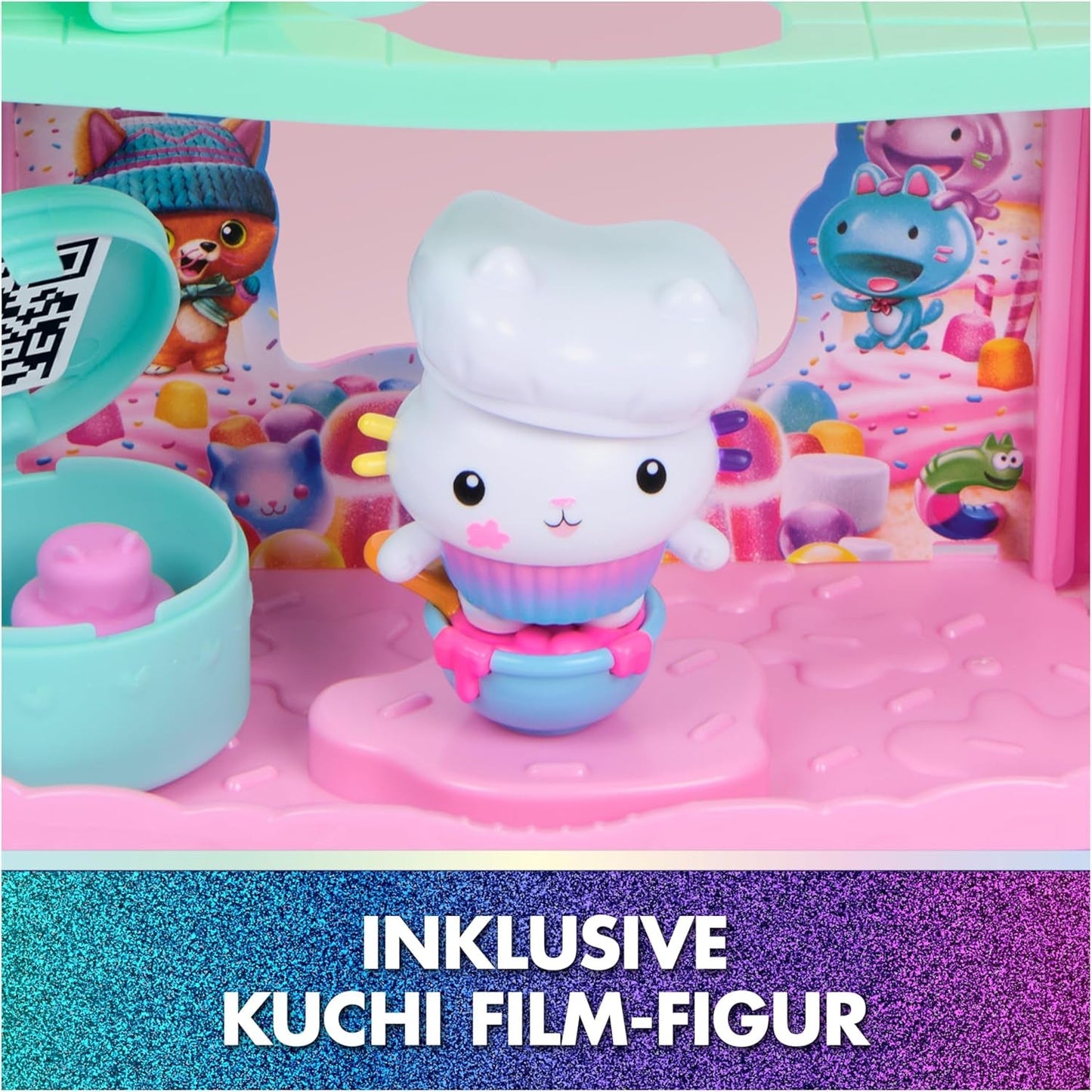 DREAMWORKS DOM LALEK GABBY: FILM - Pokój portalowy Kuchnia posypana cukrem Kuchi z figurką i akcesoriami, dla dzieci w wieku od 3 lat