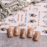 JMEOWIO Nagelsticker Blumen Glitzer 9 Blatt Nail Art Naklejka Selbstklebend Nagelaufkleber Frühling Sommer Blumen Dekoration Nageldesign Zubehör