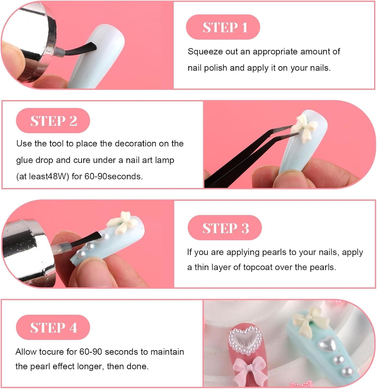 500 szt. 3D Nägel Charm Schleifen Charms Nägel Nail Art Charms Schleife Nagel Charms Nägel Nail Art Schleifen Nageldekorationen Mit Aufnahmewerkzeug Für Frauen Und Mädchen Nagel-Diy-Zubehör