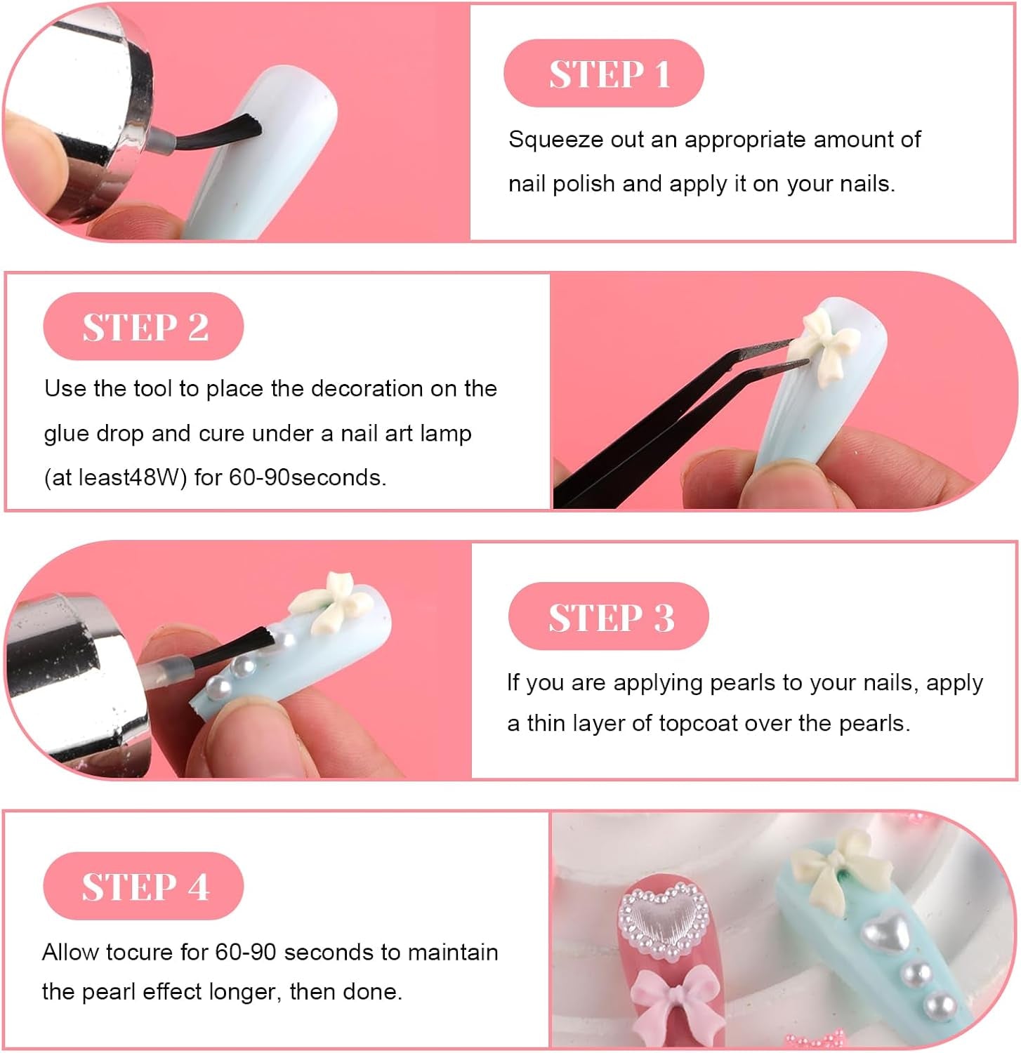 500 szt. 3D Nägel Charm Schleifen Charms Nägel Nail Art Charms Schleife Nagel Charms Nägel Nail Art Schleifen Nageldekorationen Mit Aufnahmewerkzeug Für Frauen Und Mädchen Nagel-Diy-Zubehör