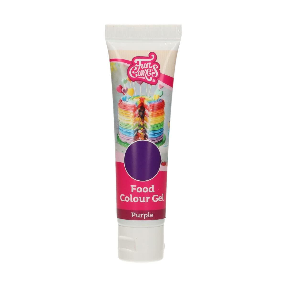 Funcakes Food Color Gel Violet: Wysoce skoncentrowany barwnik spożywczy do ciast, śmietany, fondantu i marcepanu. Łatwe dozowanie. Pojedyncza kropla pozwala uzyskać żywe kolory. Halal. 30 gr.