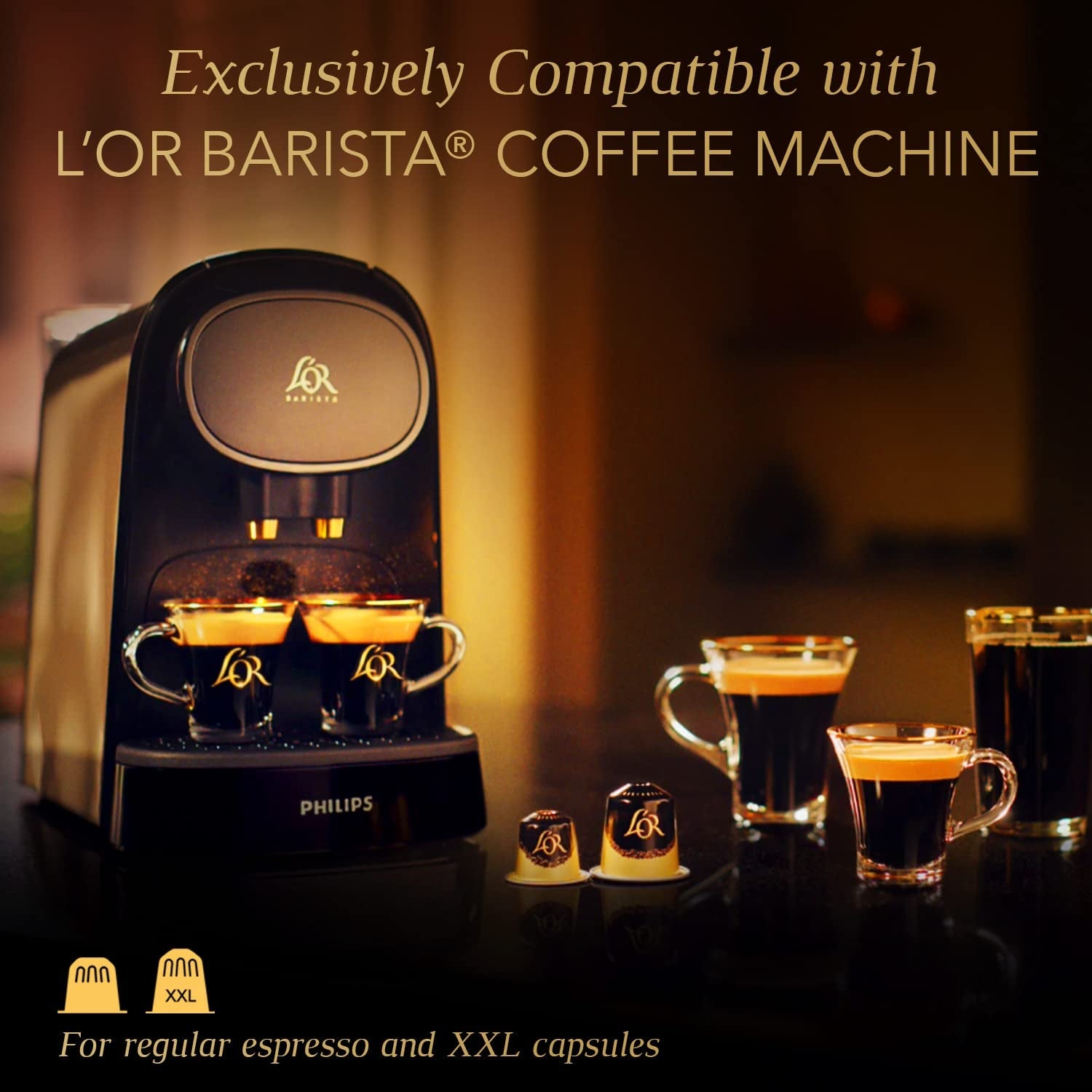 L'OR Barista Kaffeekapseln Ristretto, wyłącznie dla L'OR Barista Maschinen, pakiet 5er, 5 x 10 Kapseln