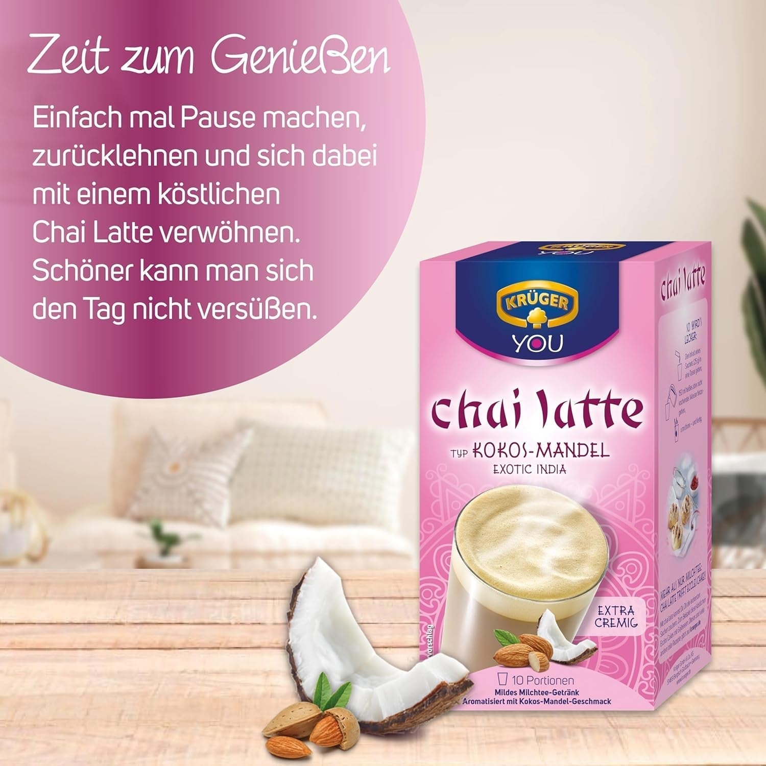KRÜGER Chai Latte Exotic India typu kokosowo-migdałowy (1 x 0,25 kg)