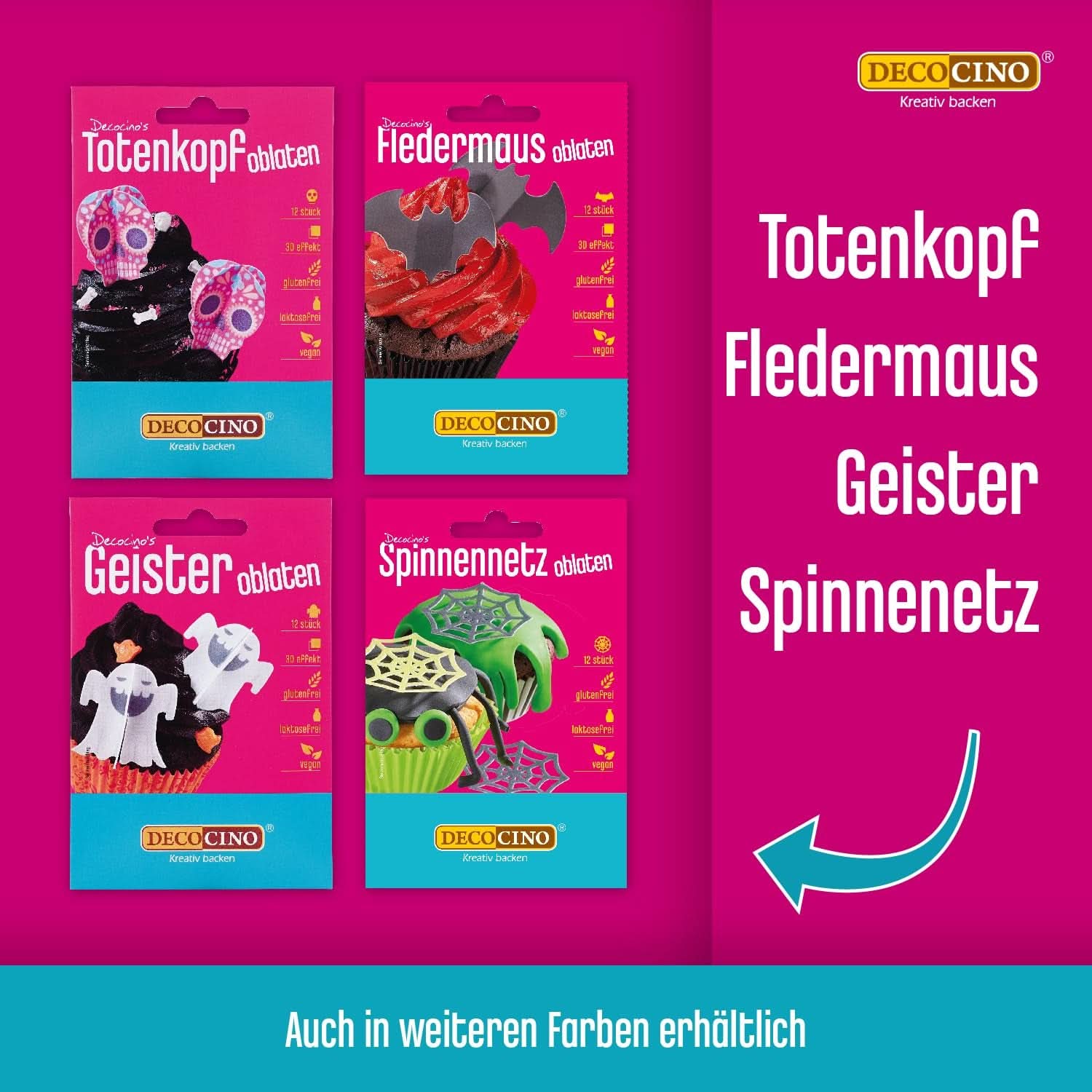 Decocino Halloween Sprinkles, wielokolorowe, 120 gramów Posypka Naty Shop