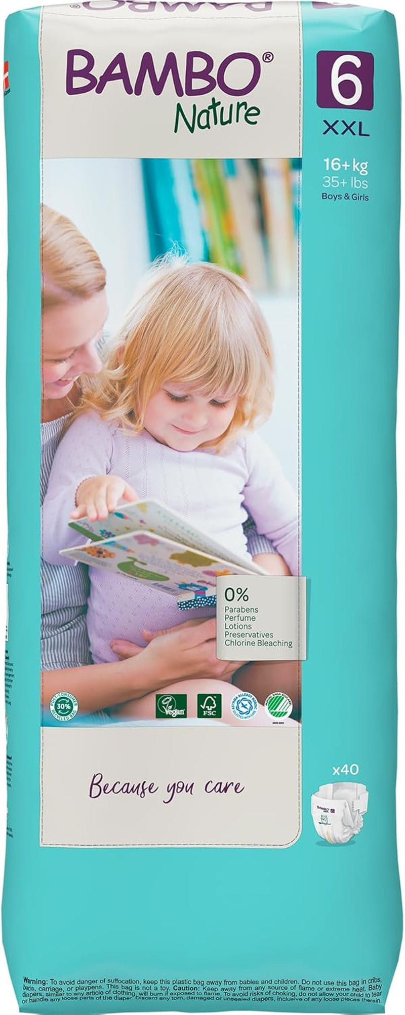 Pieluszki Bambo Nature Premium Eco, rozmiar 6, 1,63 kg
