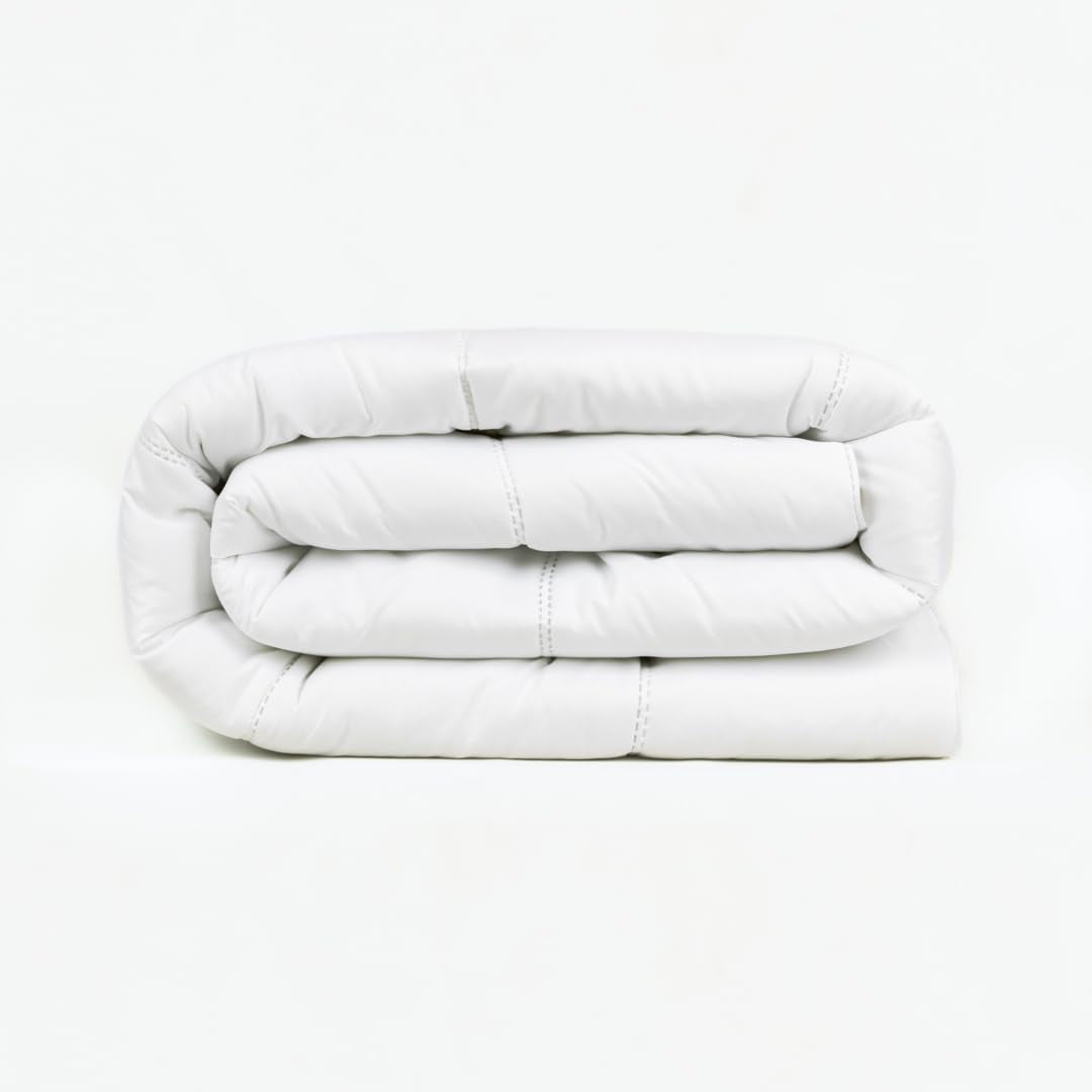 Kołdra TRAMAS+ 200 Gr/M² do łóżek z silikonowanych włókien pustych - 150X220 Cm - Certyfikat Oeko Tex - Biała, miękka, ciepła, minimalistyczna - Łóżko 90 Cm Kołdry i kołdry Naty Shop 150X220 Cm