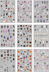 JMEOWIO Nagelsticker Halloween Süßer Geist 9 Blatt Nail Art Naklejka Selbstklebend Nagelaufkleber Dekoration Nageldesign Zubehör