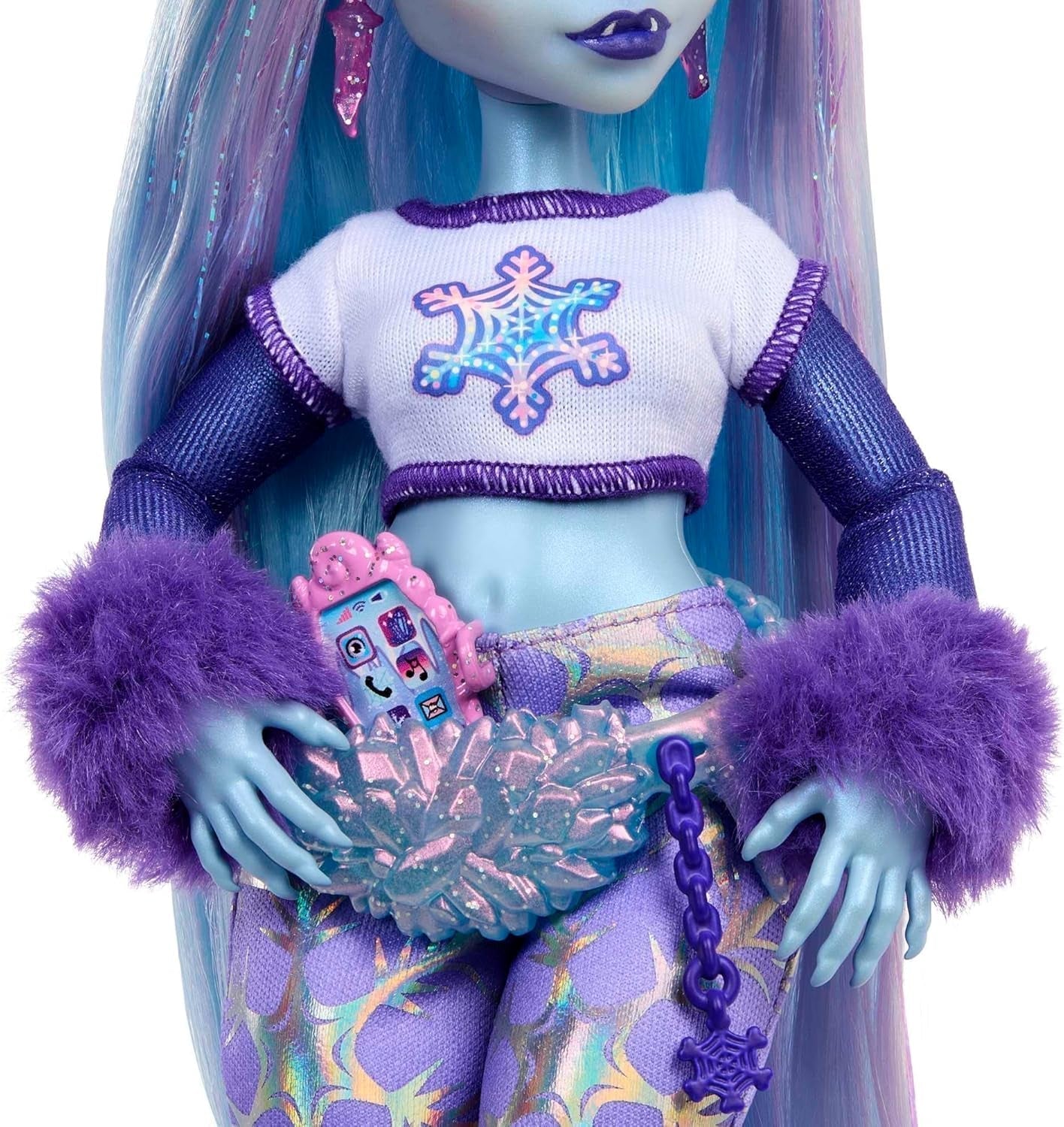 Monster High Abbey Bominable Yeti z mamutowym zwierzakiem i akcesoriami - Straszny wygląd płatka śniegu dla dzieci w wieku 4+, lalki HNF64 Naty Shop