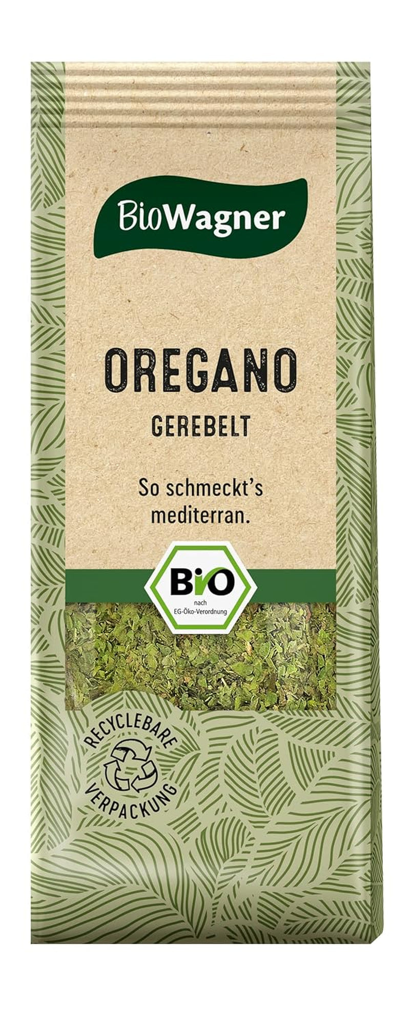 BioWagner - Bio Oregano Gerebelt | Śródziemnomorskie nuty do pizzy, makaronu lub Fleischgerichte | naturbelassene Bio-Zutaten | opakowanie nadające się do recyklingu | 10 gr