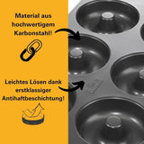 Birkmann, Easy Baking, Donutblech, Backform Für 6 Donuts, Mit Hochwertiger Antihaftbeschichtung, Ø 9 Cm, Mit Rezept, 881631 Formy i blachy do pieczenia Naty Shop