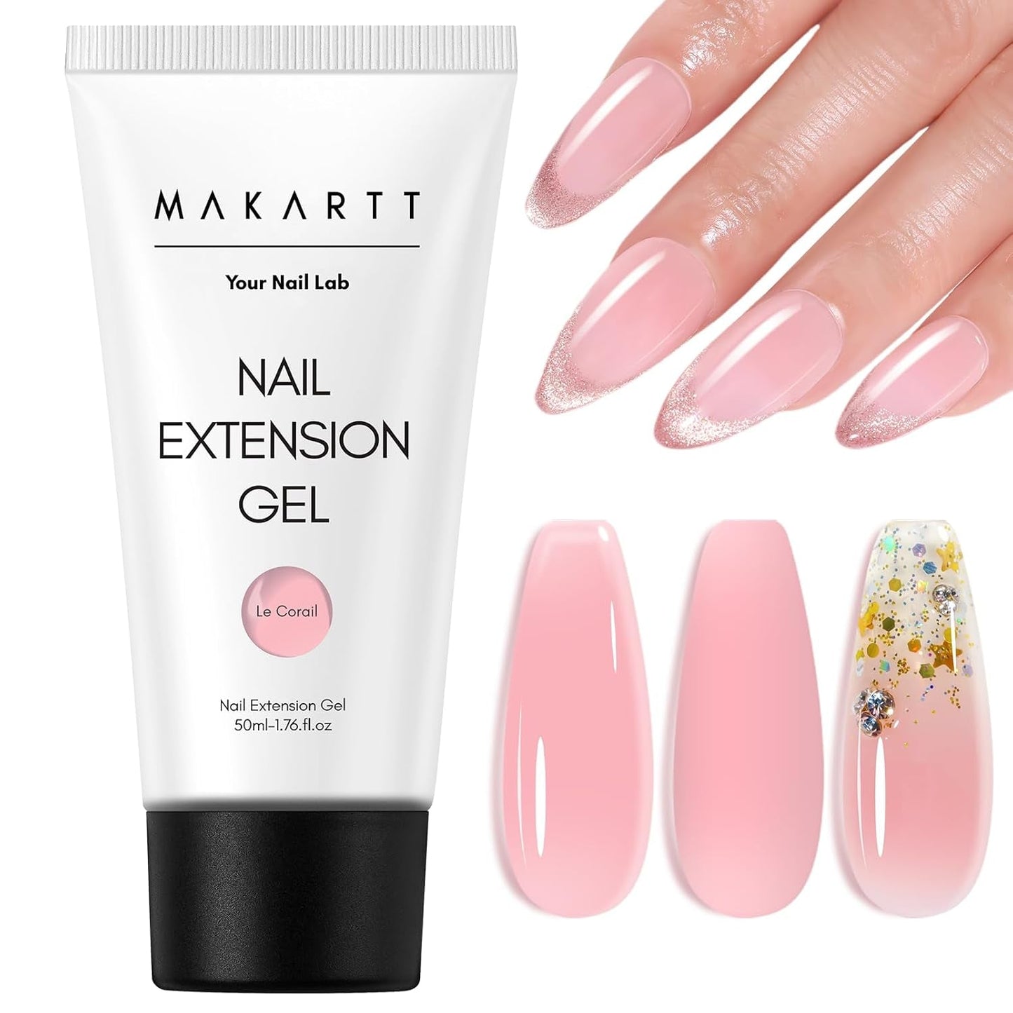 Makartt Poly Nail Extension Gel - 50 ML Extension Builder Akrylowy Poly Nägel Aufbaugel Extender Gel Für Gelnägel Für Nagelverlängerung, Nagelstärkung, Dekoracja paznokci (przezroczysty)