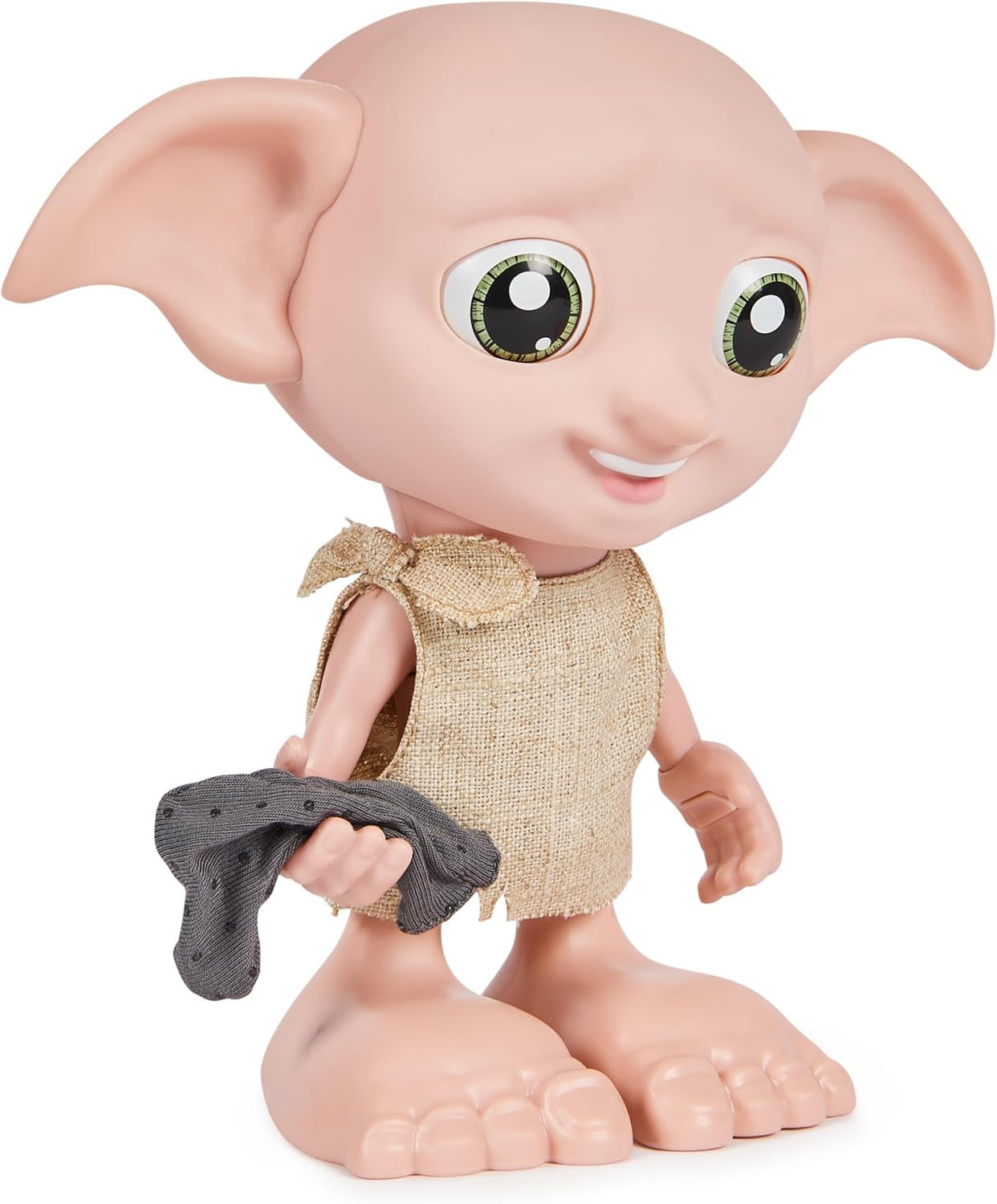 Spin Master 6067280 Wizarding World Harry Potter Magical Interactive Dobby Elf Skarpetkowa lalka, ponad 30 dźwięków i fraz, 21,6 cm, zabawka dla dzieci, czarna