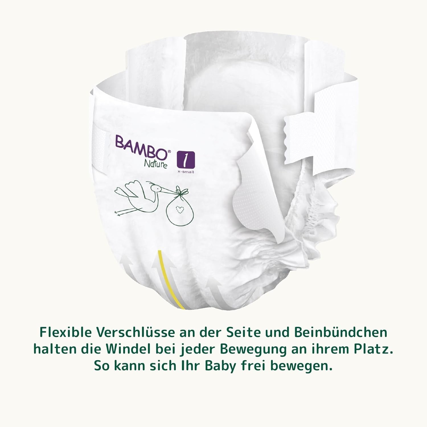 Pieluszki dziecięce Bambo Nature, rozmiar 1 (2-4 kg), 132 sztuki w pudełku miesięcznym | Pieluszki Premium ze zwiększoną ochroną przed wyciekami | Najwyższy komfort i swoboda dla noworodków | Pieluszki testowane dermatologicznie