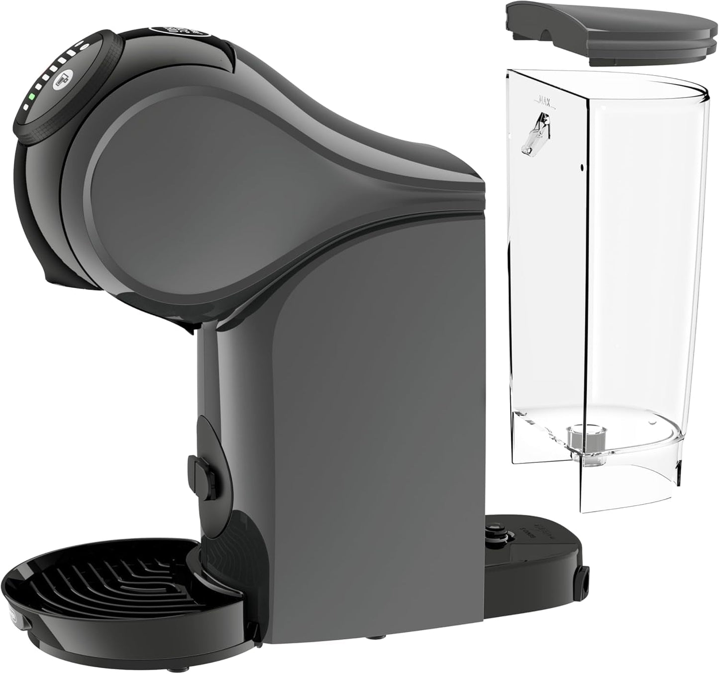 NESCAFÉ DOLCE GUSTO DeLonghi Dolce Gusto Genio S EDG226.A, Ekspres na kapsułki z 3 kapsułkami, kompaktowa konstrukcja, regulowana tacka ociekowa, 0,8 l, wyjmowany zbiornik na wodę, 1470 W, antracyt