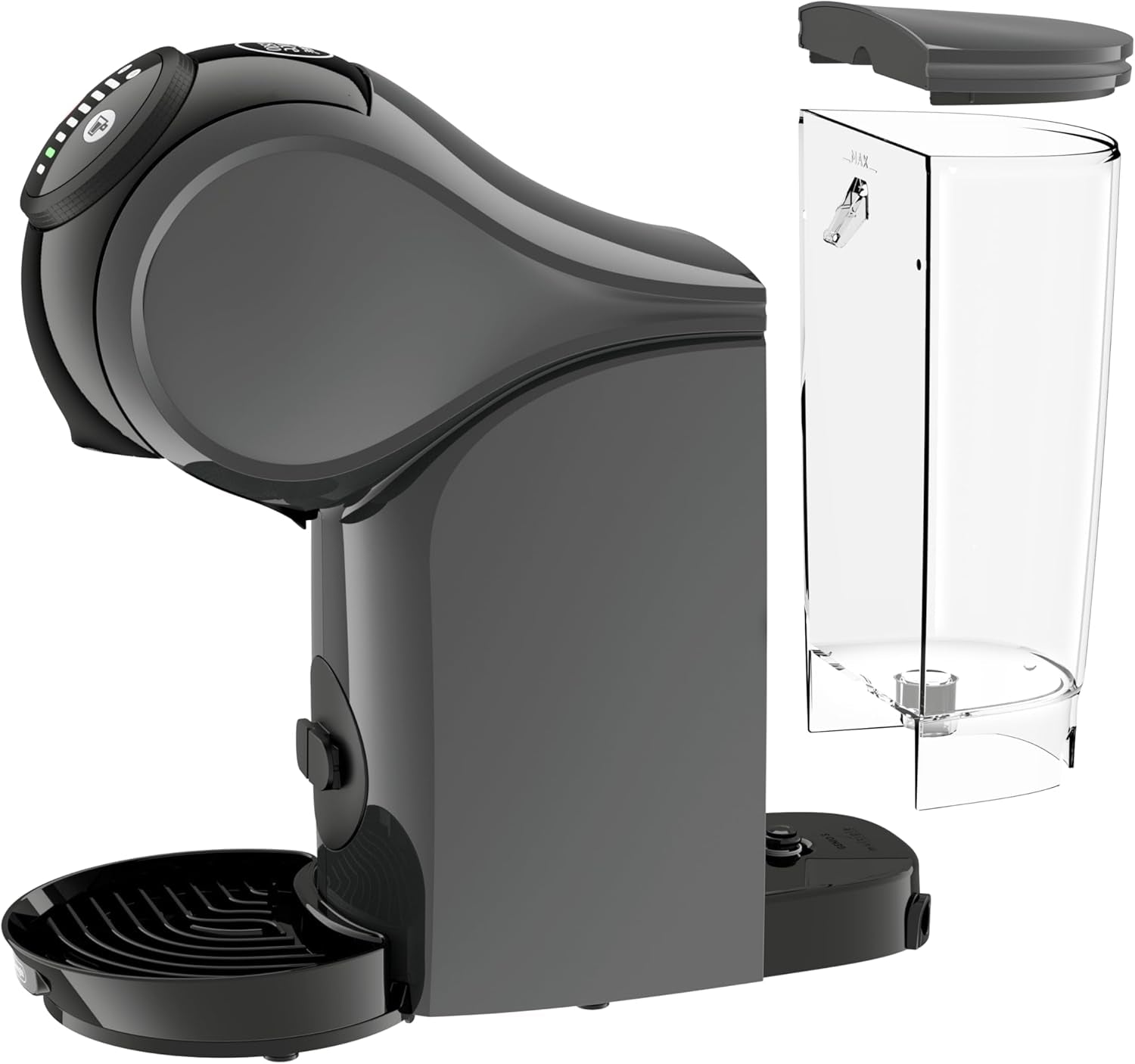 NESCAFÉ DOLCE GUSTO DeLonghi Dolce Gusto Genio S EDG226.A, Ekspres na kapsułki z 3 kapsułkami, kompaktowa konstrukcja, regulowana tacka ociekowa, 0,8 l, wyjmowany zbiornik na wodę, 1470 W, antracyt