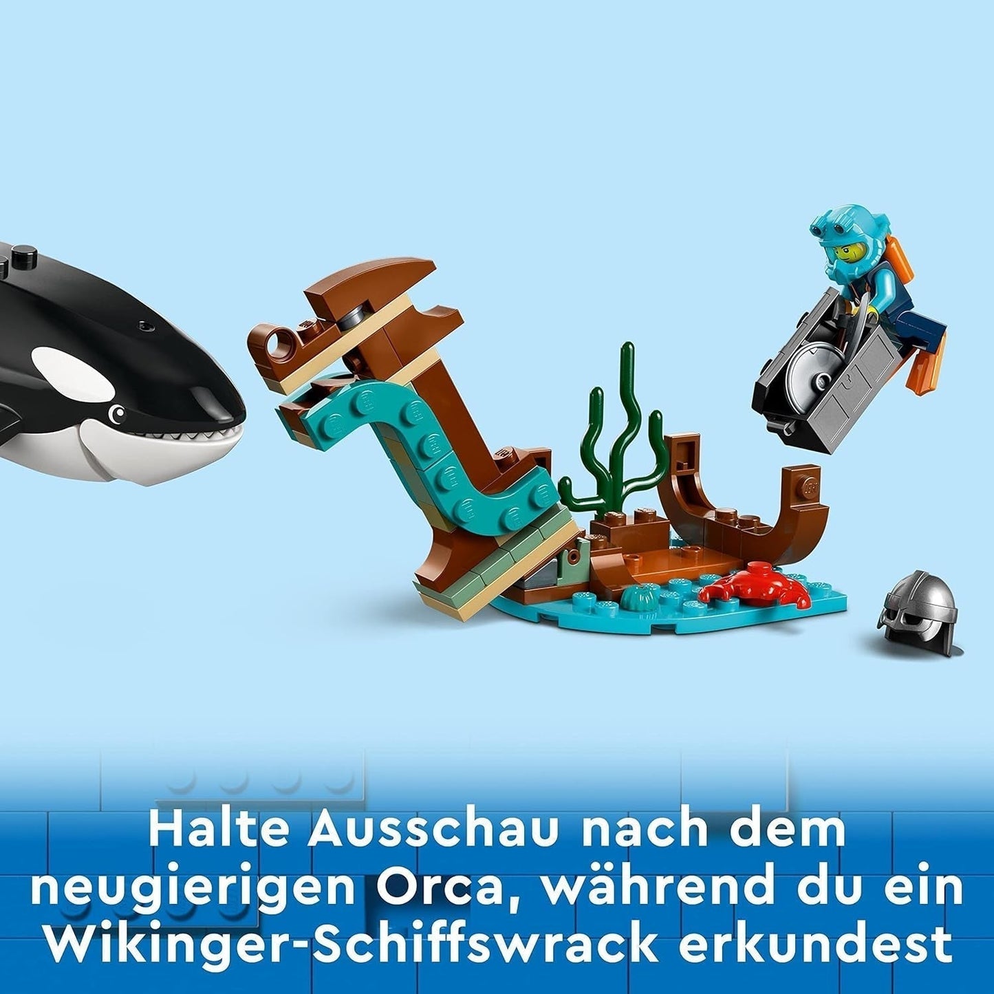 LEGO City Arktyczny statek badawczy, duża pływająca łódź zabawkowa z helikopterem, ponton, łódź podwodna Rov, wrak Wikinga, 7 minifigurek i figurka orki, prezent dla dzieci w wieku od 7 lat 60368 Zestawy do budowania Kup w sklepie LEGO