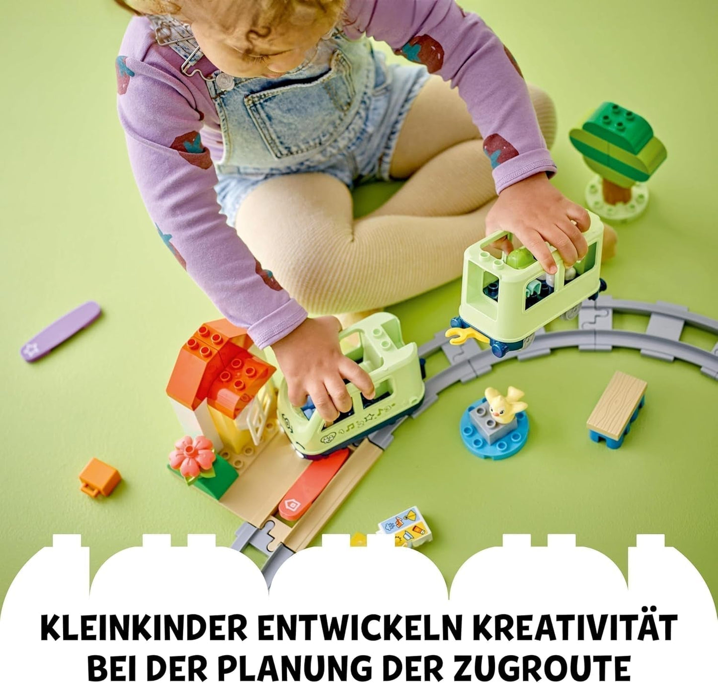Interaktywny pociąg przygód LEGO DUPLO, zestaw ze światłami i dźwiękami do odgrywania ról, pozwala dwulatkom budować tory, edukacyjna zabawka dla przedszkolaków 10427 Zestawy do budowania Besuche den LEGO-Store