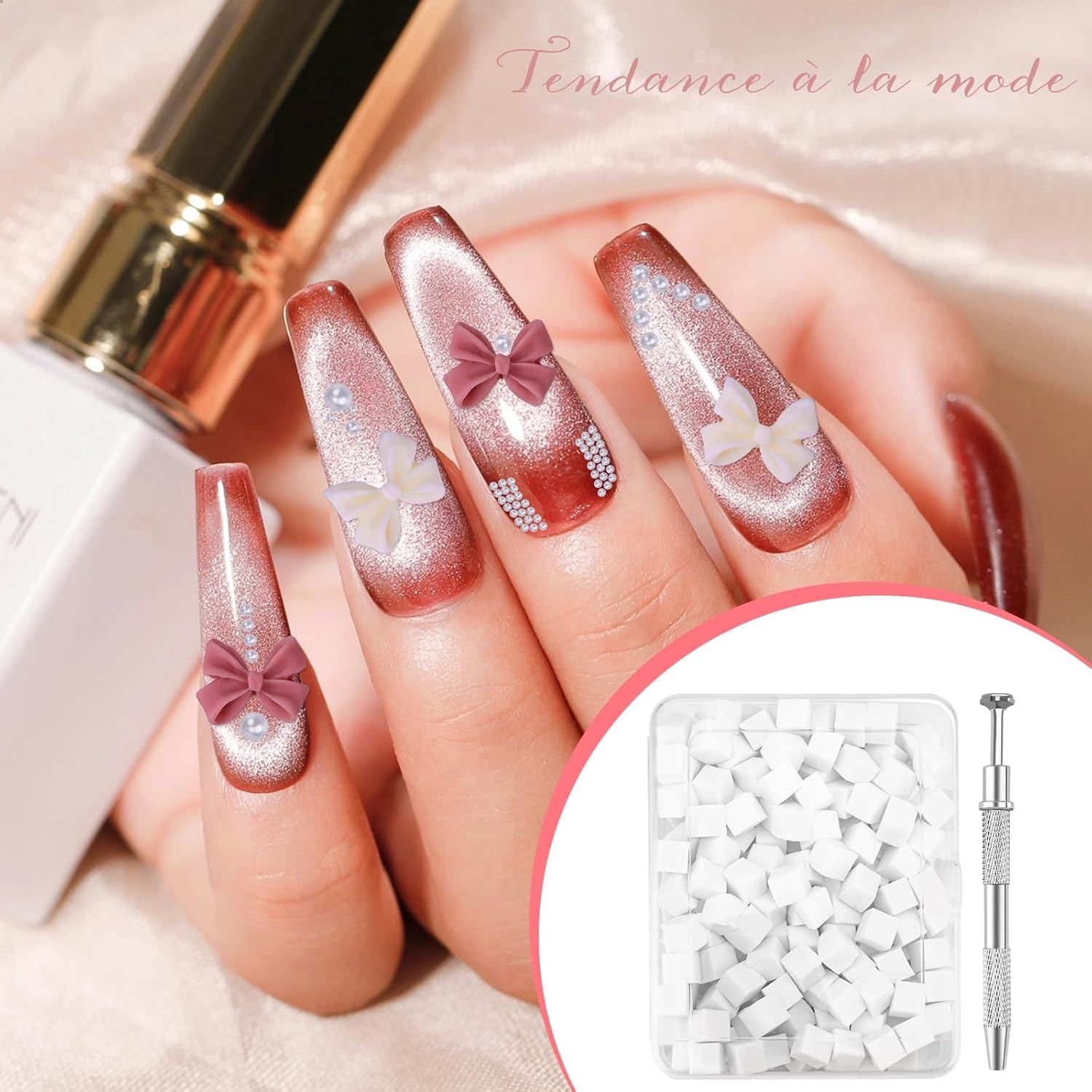 200 Stück Nail Art Schwamm Mit Metallgreifer,Nagelkunst Rendering Werkzeuge Mit Greifer,Gąbka Nagel Pinsel,Nageldesign Zubehör Für Nail Art Rendering