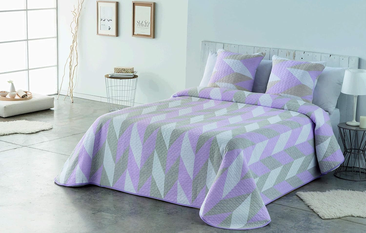 VIALMAN Sofia 30 Bouti Lekka kołdra na podwójne łóżko | kołdra rozmiar 250 X 270 cm, szara Kołdry i kołdry Naty Shop Różowy 135X190 Cm
