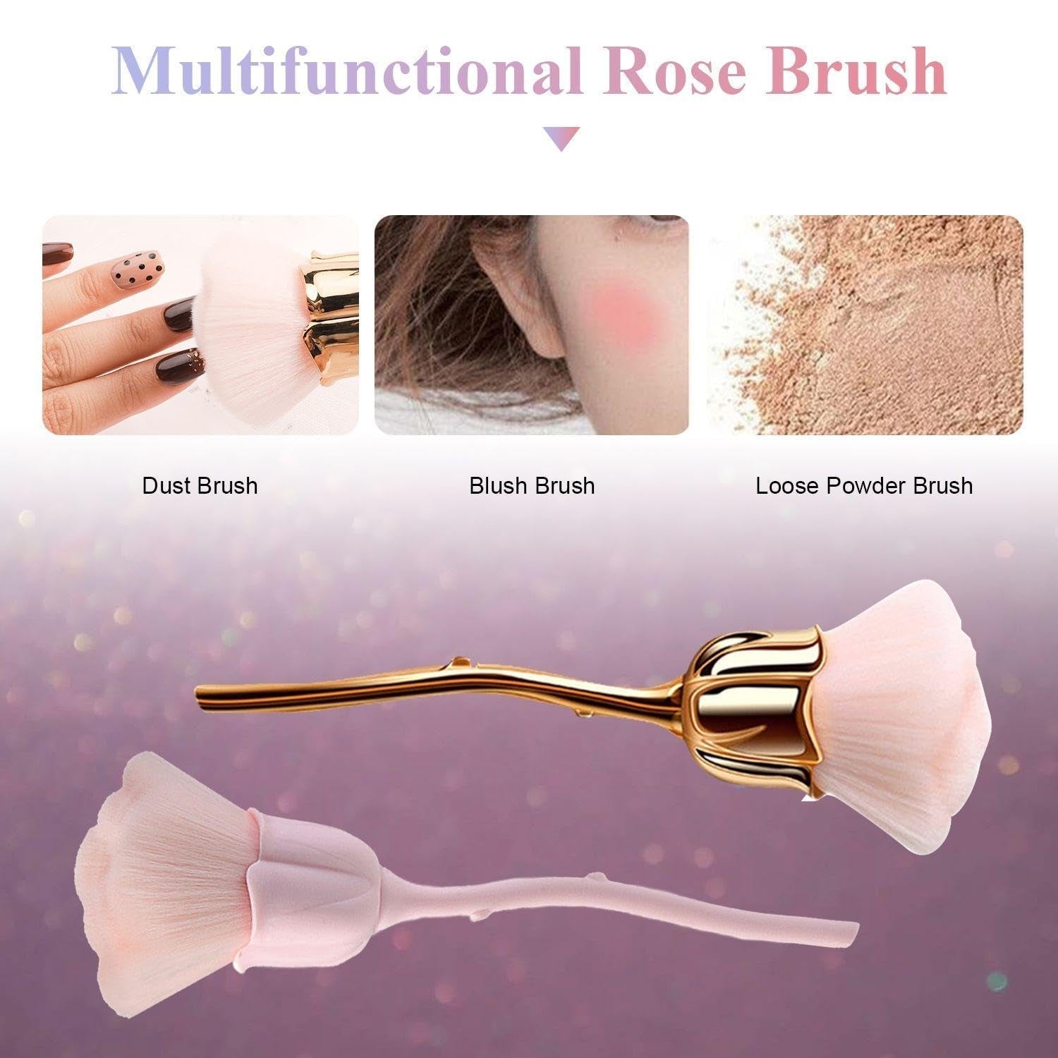 2 Blumen-Pojemniki na makijaż, 1 Waschschüssel, Nail-Art-Staubpinsel, Pojemniki na podkład do makijażu, Nail-Art-Make-Up-Pinsels-Zubehör