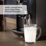 Ekspres automatyczny KRUPS Arabica Picto, kompaktowa konstrukcja, łatwa obsługa, intuicyjne regulowane pokrętło, spieniacz do mleka, funkcja 2 filiżanek, ekspres do kawy, czarny, EA810870