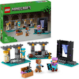 Zestaw LEGO Minecraft Zbrojownia z figurkami bohaterów, zabawkową bronią i figurką Alexa, zabawka akcji dla chłopców i dziewcząt, prezent dla graczy i dzieci w wieku 7 lat 21252 Zestawy do budowania Besuche den LEGO-Store Single