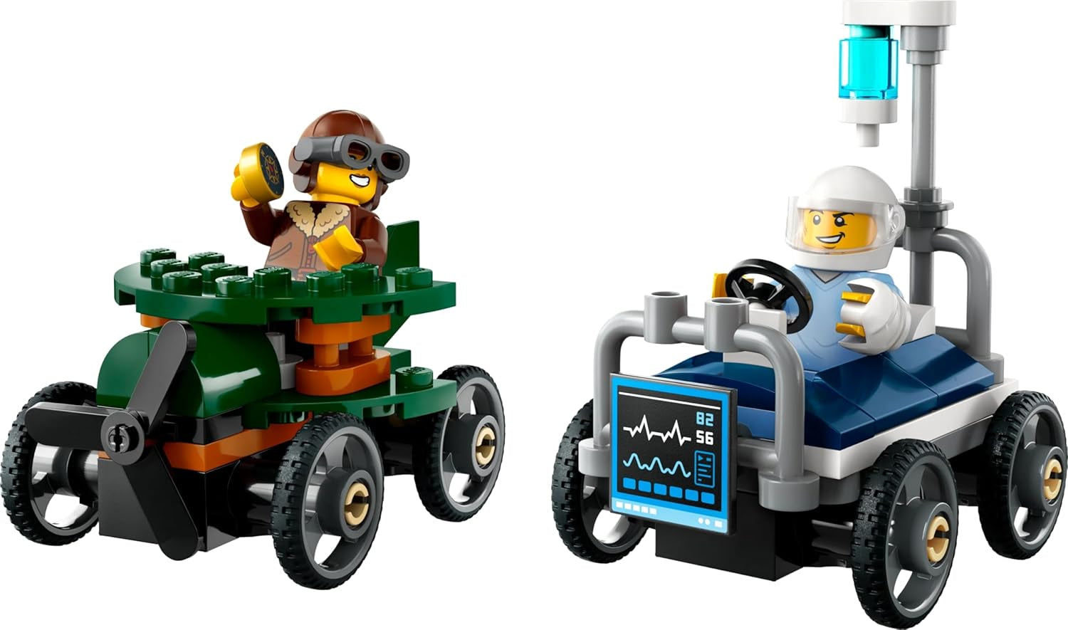 Samolot LEGO City kontra samolot Zestaw samochodu wyścigowego na łóżku szpitalnym - Mydelniczka dla chłopców i dziewcząt od 5 lat - Zestaw do budowania z 2 minifigurkami - Prezent urodzinowy i świąteczny 60459 Zestawy do budowania Besuche den LEGO-Store