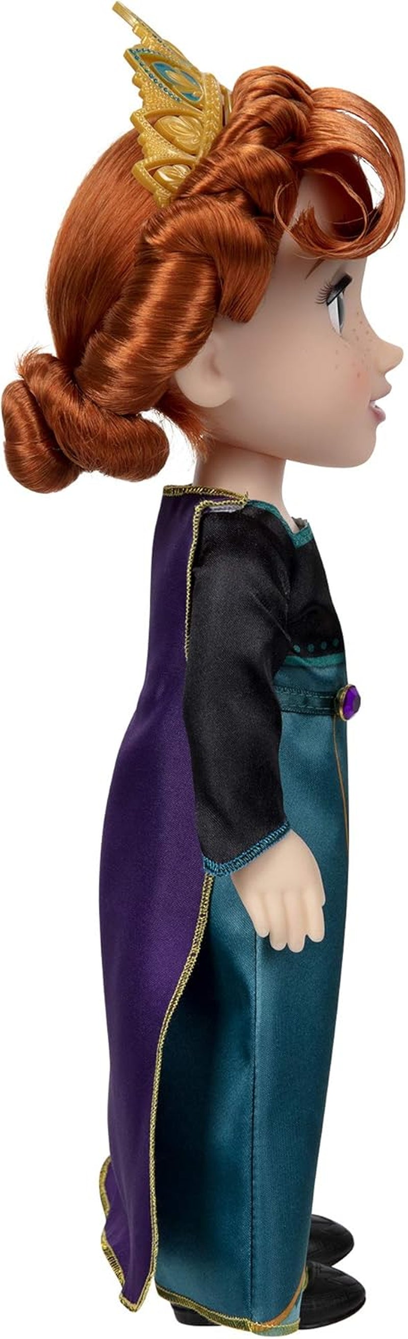 Disney Frozen 2 Anna Doll – ruchoma lalka o wysokości 35 cm w kultowej modnej sukience z herbem Arendelle i tiarą dla dodatkowej zabawy, dla dziewczynek w wieku 3 lat i starszych