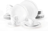 Seltmann Weiden 001.706904 Zestaw zastawy stołowej Trio Highline, 30 sztuk, 36,5 x 31,2 x 36,9 cm, biały