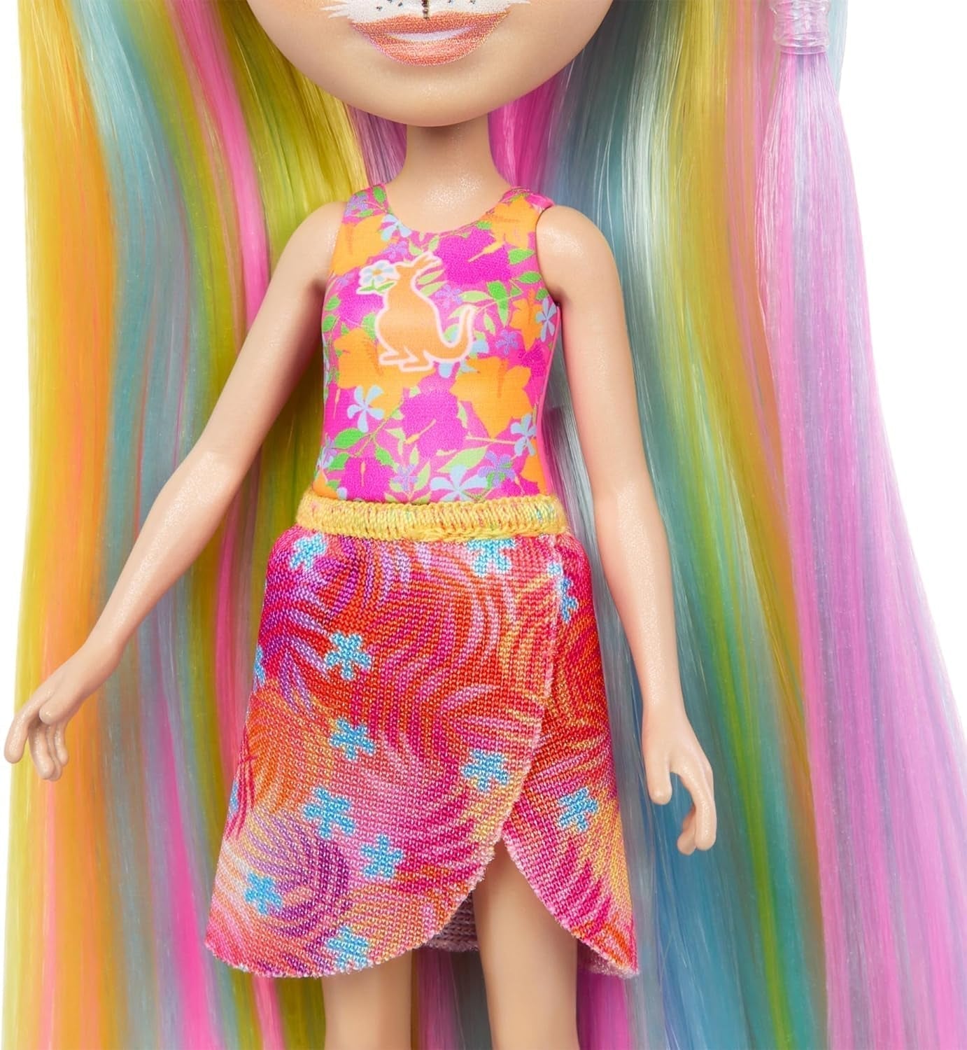 Lalki Enchantimals, lalka Sunshine Beach Deluxe z włosami i przyjacielem zwierząt, mała lalka z odpinaną spódnicą i akcesoriami, prezenty dla dzieci, lalki HTJ70 Naty Shop