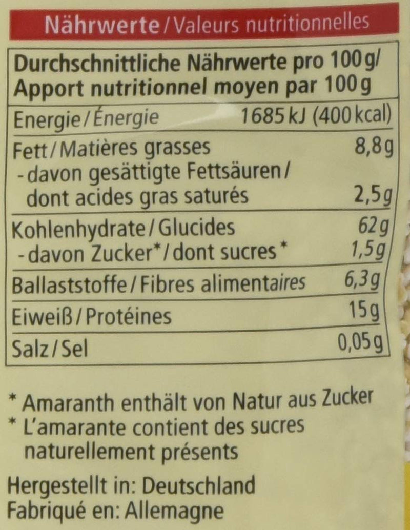 Ekologiczny amarantus ekspandowany, 125g